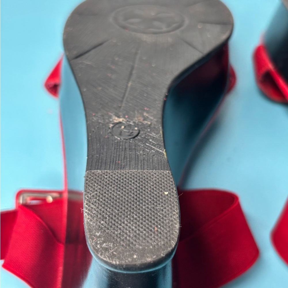 Charles By Charles David Red Patent Platform Sandals Size 7.5 - Picture 10 of 16